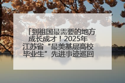 到祖国最需要的地方成长成才！2025年江苏省“最美基层高校毕业生”先进事迹巡回宣讲会在宁启动