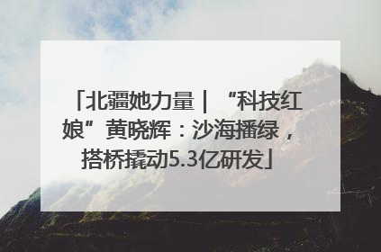 北疆她力量｜“科技红娘”黄晓辉：沙海播绿，搭桥撬动5.3亿研发