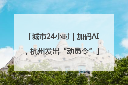 城市24小时｜加码AI，杭州发出“动员令”