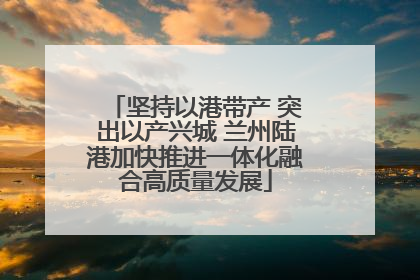 坚持以港带产 突出以产兴城 兰州陆港加快推进一体化融合高质量发展
