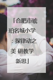 合肥市琥珀名城小学：探律动之美 研教学新思