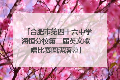 合肥市第四十六中学海恒分校第二届英文歌唱比赛圆满落幕