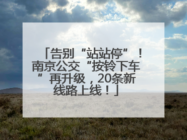 告别“站站停”！南京公交“按铃下车”再升级，20条新线路上线！