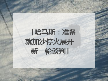 哈马斯：准备就加沙停火展开新一轮谈判