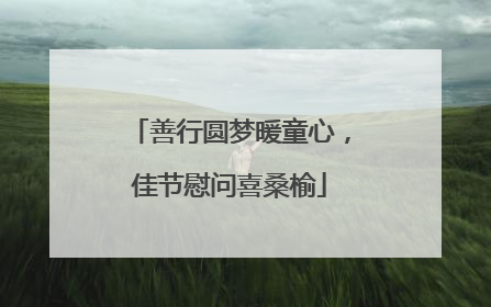 善行圆梦暖童心，佳节慰问喜桑榆