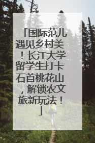 国际范儿遇见乡村美！长江大学留学生打卡石首桃花山，解锁农文旅新玩法！