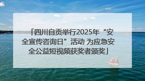 四川自贡举行2025年“安全宣传咨询日”活动 为应急安全公益短视频获奖者颁奖