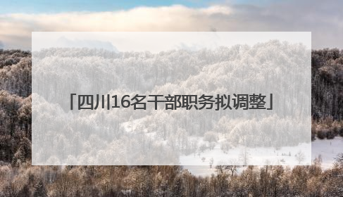 四川16名干部职务拟调整