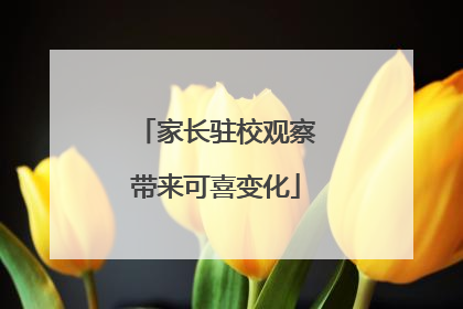 家长驻校观察带来可喜变化