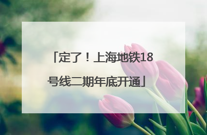 定了！上海地铁18号线二期年底开通