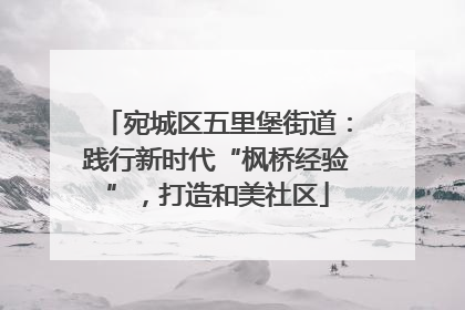 宛城区五里堡街道：践行新时代“枫桥经验”，打造和美社区