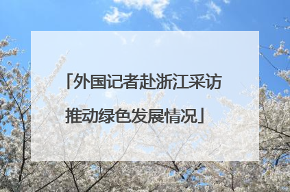 外国记者赴浙江采访推动绿色发展情况