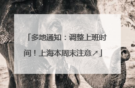 多地通知：调整上班时间！上海本周末注意↗