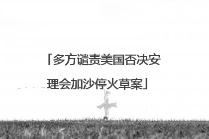 多方谴责美国否决安理会加沙停火草案