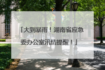 大到暴雨！湖南省应急委办公室汛情提醒！