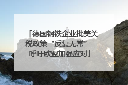 德国钢铁企业批美关税政策“反复无常” 呼吁欧盟加强应对