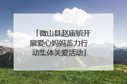 微山县赵庙镇开展爱心妈妈蓄力行动集体关爱活动