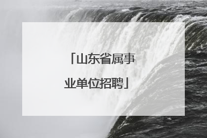 山东省属事业单位招聘
