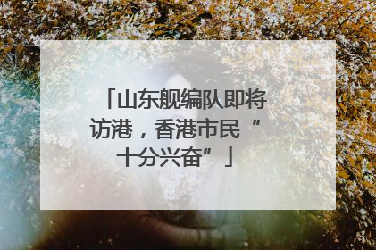 山东舰编队即将访港，香港市民“十分兴奋”