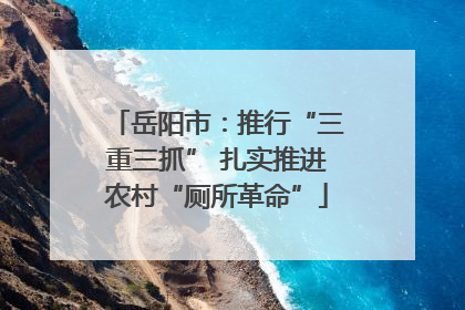 岳阳市：推行“三重三抓” 扎实推进农村“厕所革命”