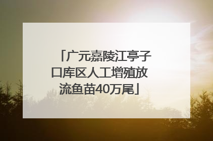 广元嘉陵江亭子口库区人工增殖放流鱼苗40万尾