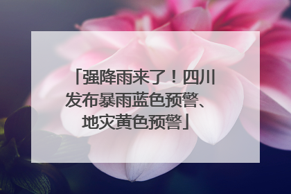 强降雨来了！四川发布暴雨蓝色预警、地灾黄色预警
