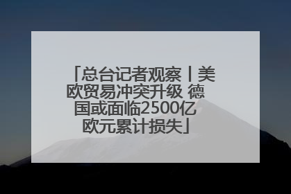 总台记者观察丨美欧贸易冲突升级 德国或面临2500亿欧元累计损失