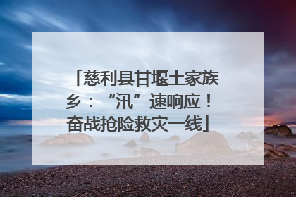 慈利县甘堰土家族乡：“汛”速响应！奋战抢险救灾一线