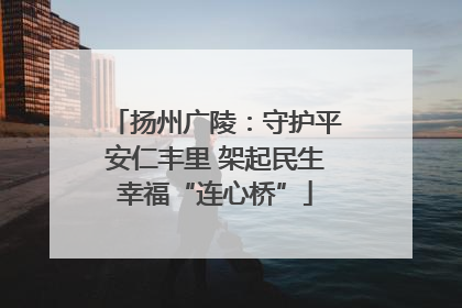 扬州广陵：守护平安仁丰里 架起民生幸福“连心桥”