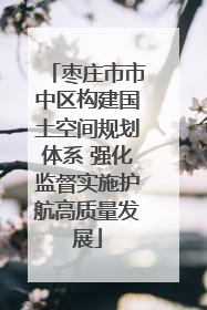 枣庄市市中区构建国土空间规划体系 强化监督实施护航高质量发展
