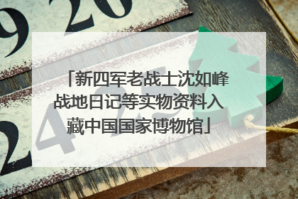 新四军老战士沈如峰战地日记等实物资料入藏中国国家博物馆