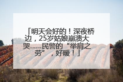明天会好的！深夜桥边，25岁姑娘崩溃大哭……民警的“举肩之劳”，好暖！
