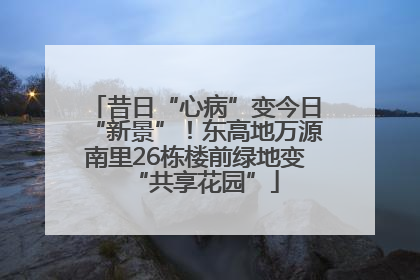 昔日“心病”变今日“新景”！东高地万源南里26栋楼前绿地变“共享花园”