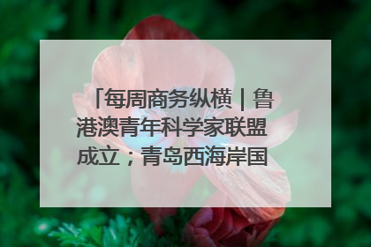 每周商务纵横｜鲁港澳青年科学家联盟成立；青岛西海岸国际能源自贸港启用