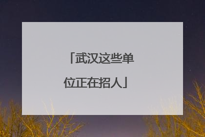 武汉这些单位正在招人