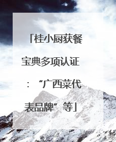 桂小厨获餐宝典多项认证：“广西菜代表品牌”等