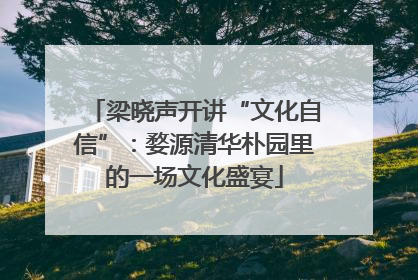 梁晓声开讲“文化自信”：婺源清华朴园里的一场文化盛宴