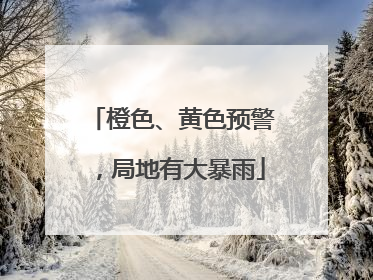 橙色、黄色预警，局地有大暴雨