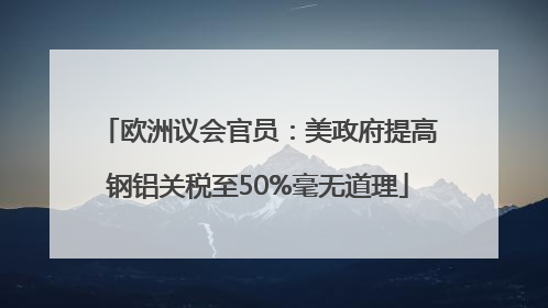 欧洲议会官员：美政府提高钢铝关税至50%毫无道理