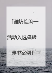 潍坊临朐一活动入选省级典型案例