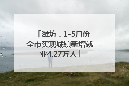 潍坊：1-5月份全市实现城镇新增就业4.27万人
