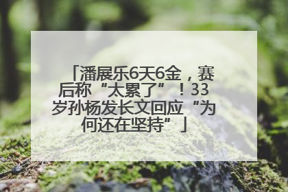 潘展乐6天6金，赛后称“太累了”！33岁孙杨发长文回应“为何还在坚持”
