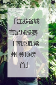 江苏省城市足球联赛丨南京胜常州 登顶榜首