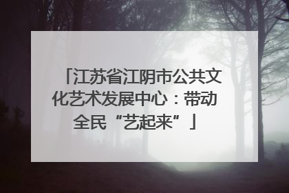 江苏省江阴市公共文化艺术发展中心：带动全民“艺起来”