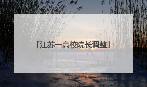 江苏一高校院长调整