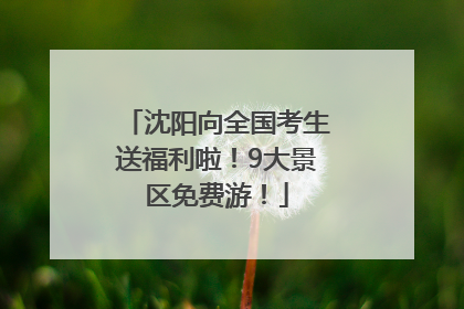 沈阳向全国考生送福利啦！9大景区免费游！