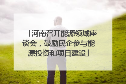 河南召开能源领域座谈会，鼓励民企参与能源投资和项目建设