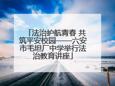 法治护航青春 共筑平安校园——六安市毛坦厂中学举行法治教育讲座