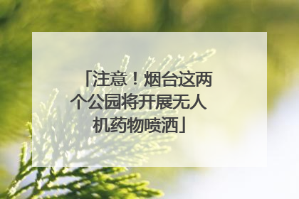 注意！烟台这两个公园将开展无人机药物喷洒