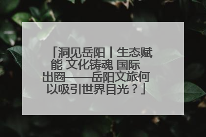 洞见岳阳丨生态赋能 文化铸魂 国际出圈——岳阳文旅何以吸引世界目光？